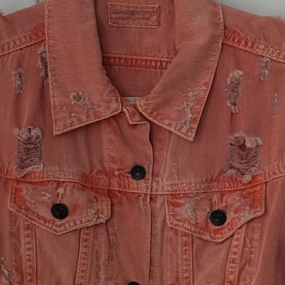 NWOT - RALPH LAUREN DISTRESSED JEAN VEST (CORAL) - SIZE: SMALL - Picture 4 of 11